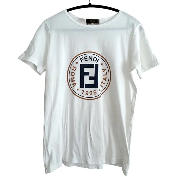 FENDI Vintage Y2K 2000s Logo Print Tee-Shirt Excellent Size Medium - Picture 2 of 5